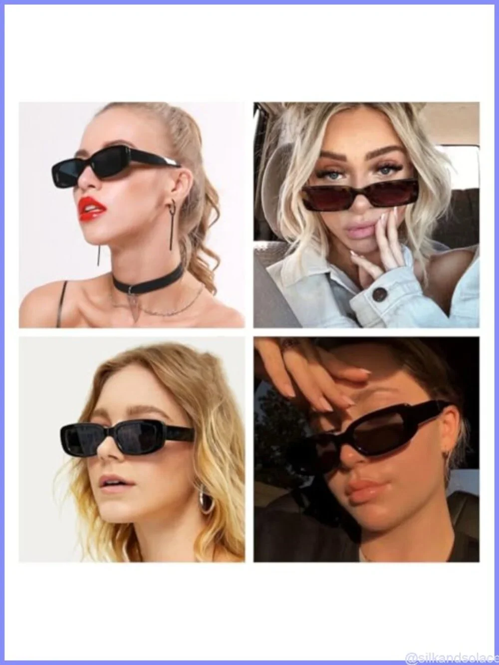 Retro Rectangle Sunglasses UV400 Polarized Full Frame Unisex Y2K 90s Style